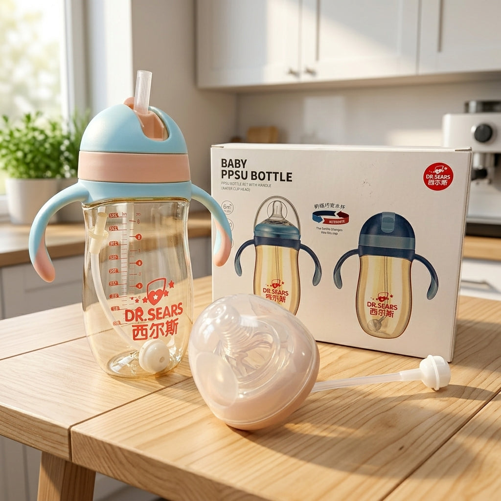 Dr. Sears’ Wide Caliber PPSU Feeding Bottle – 260ml (2-in-1 Dual Function)