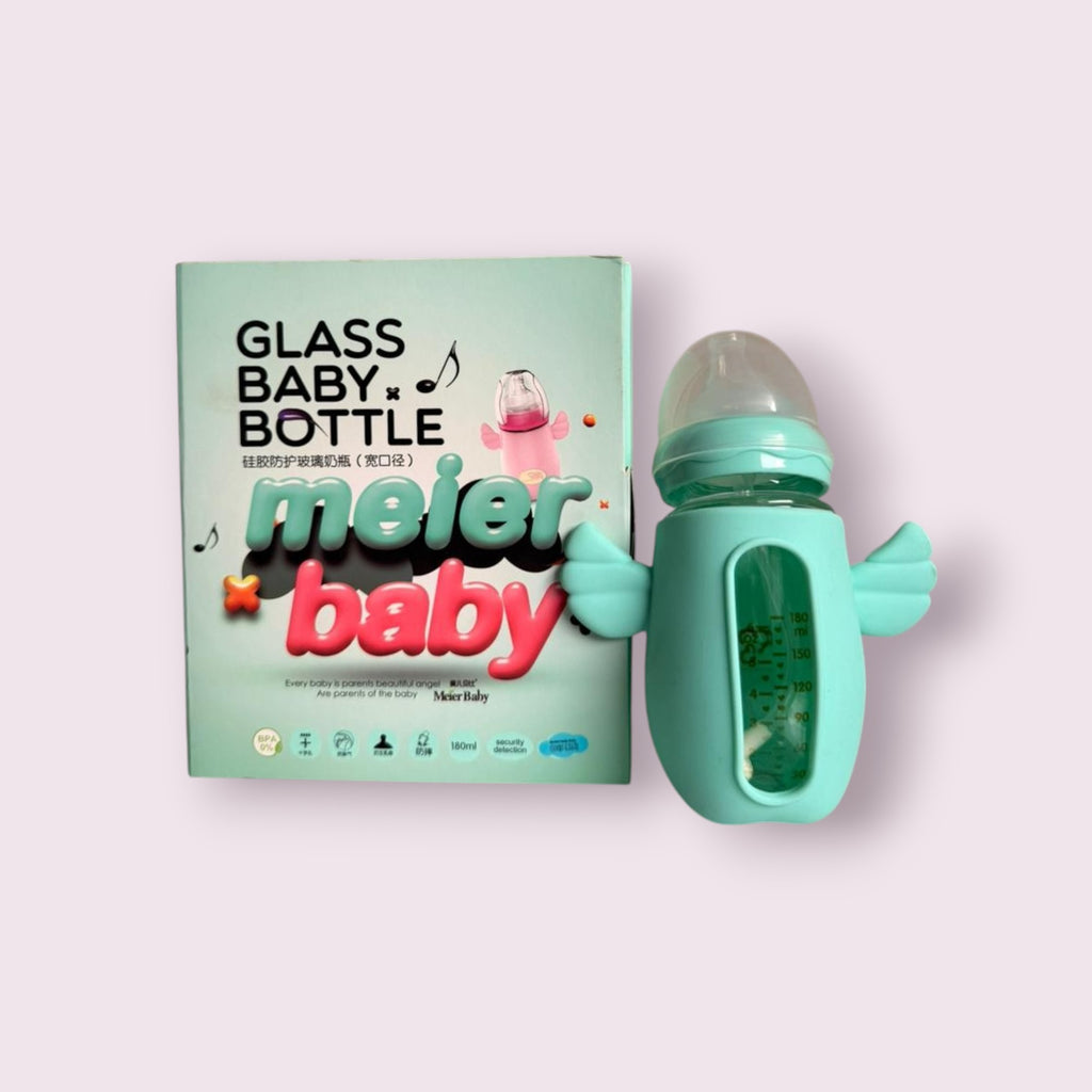 Meier 180ml Glass Baby Feeding Bottle – Wide Neck