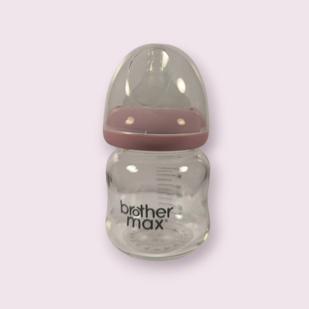 Brother Max New Born Glass Feeding Bottle – 100ml, BPA-Free & Colic-Friendly