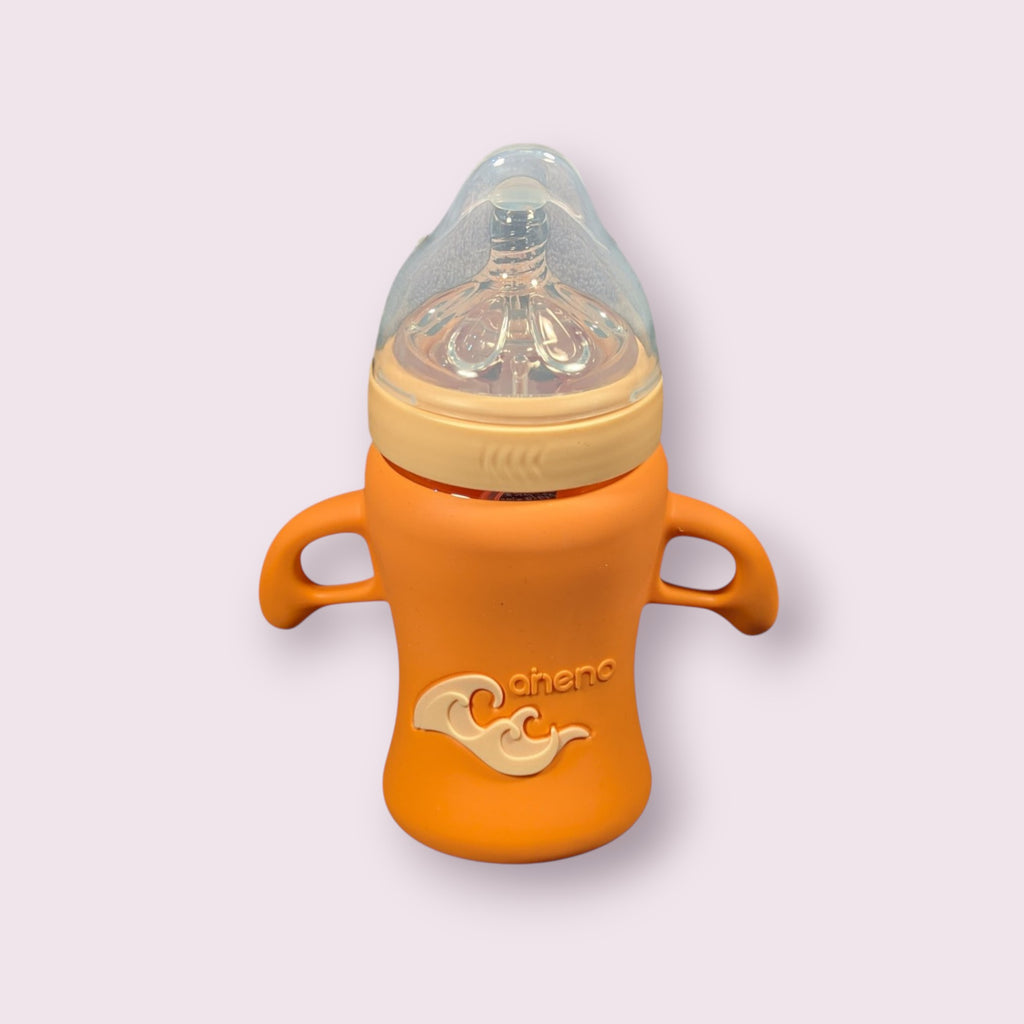 Aneno Baby Premium Glass Feeder – 240ml, Anti-Colic & Break-Proof Design
