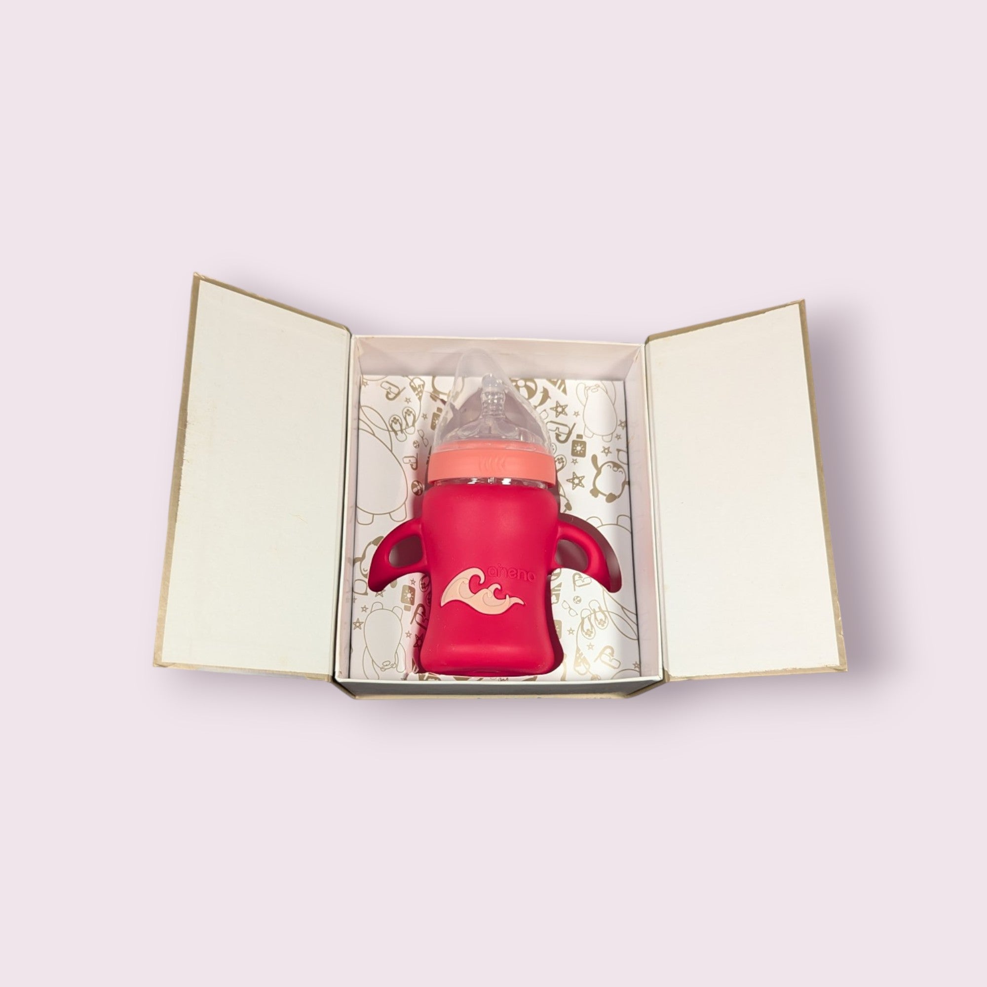 Aneno Baby Premium Glass Feeder – 240ml, Anti-Colic & Break-Proof Design