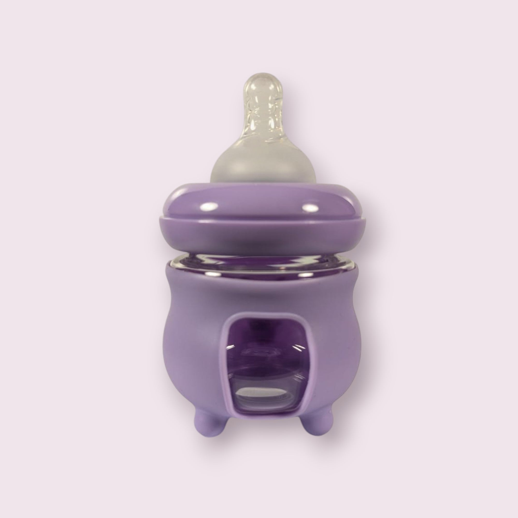 Baby Glass Feeding Bottle – Purple Bunny Design – 80ml