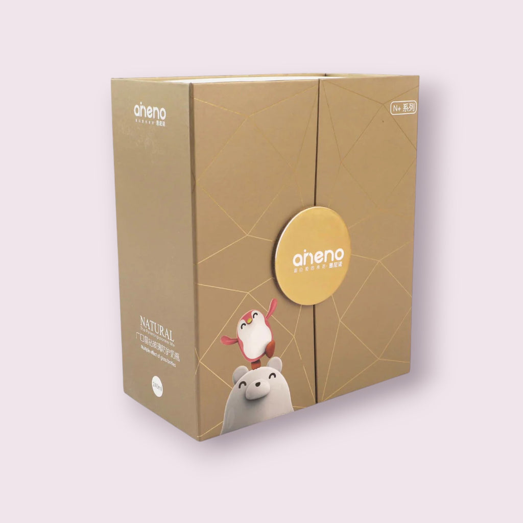 Aneno Baby Premium Glass Feeder – 240ml, Anti-Colic & Break-Proof Design