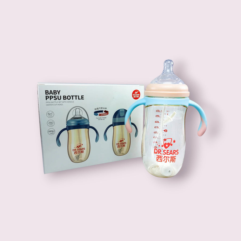 Dr. Sears’ Wide Caliber PPSU Feeding Bottle – 260ml (2-in-1 Dual Function)