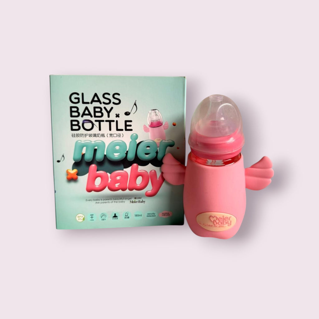 Meier 180ml Glass Baby Feeding Bottle – Wide Neck