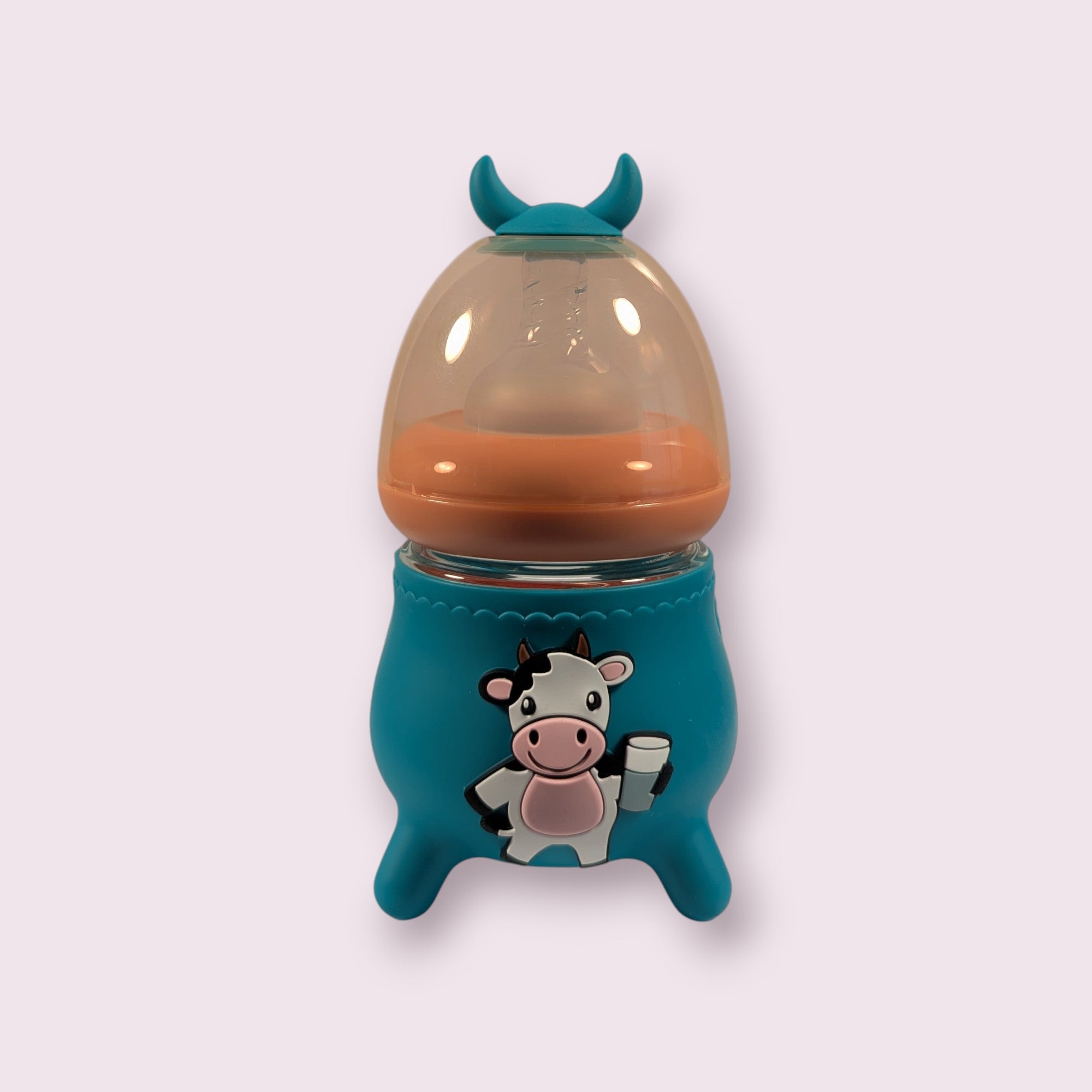 Baby Glass Feeding Bottle – Olive Green Bunny Design – 120ml