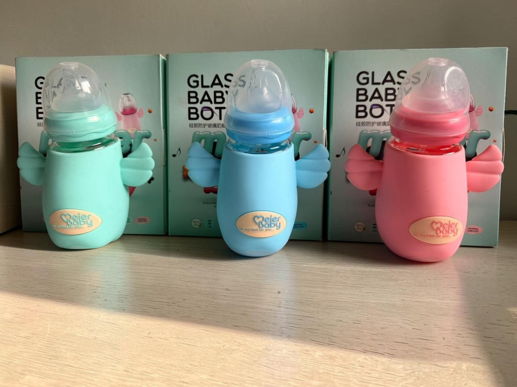 Meier 180ml Glass Baby Feeding Bottle – Wide Neck